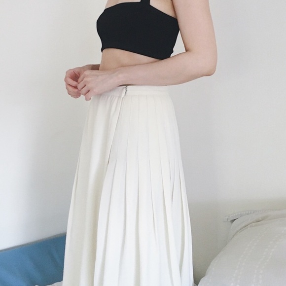 Vintage Charlotte Ford II Wrap Pleated Midi Skirt - Picture 3 of 10